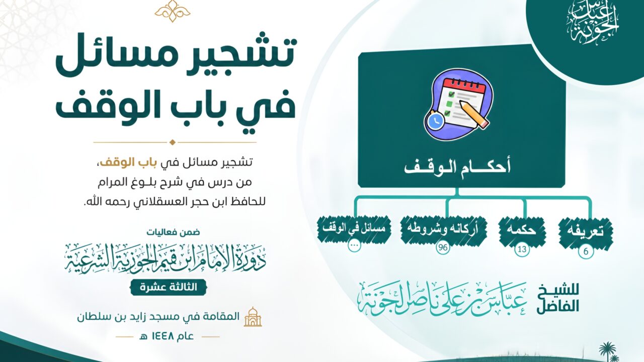 تشجير مسائل في باب الوقف